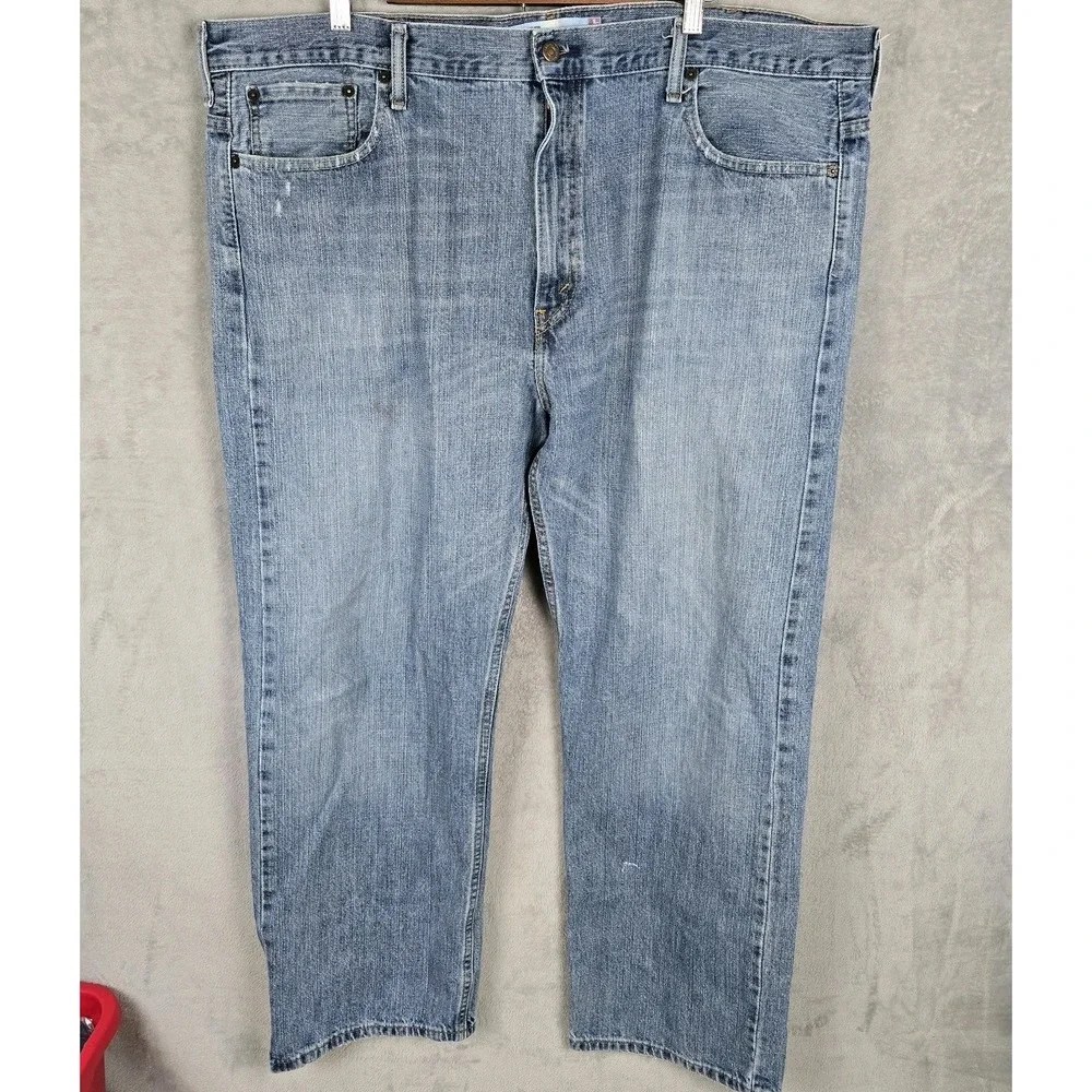 Levis 569 Loose Straight Jeans Mens‎ 42x32 Blue Medium Wash Denim Y2K Baggy